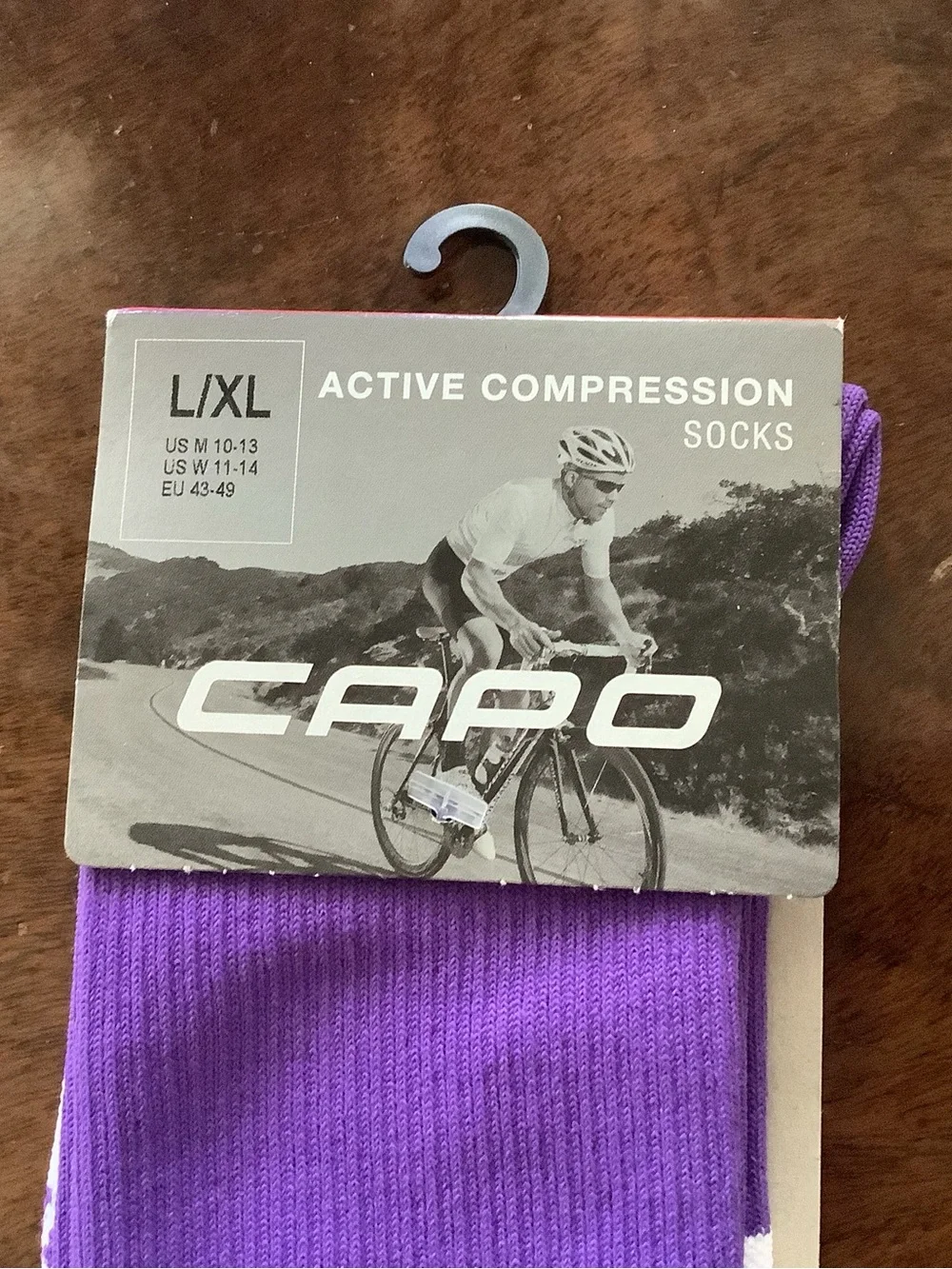 Capo Q-skin Men's Cycling Socks in Purple - L/XL & S/M - NWT